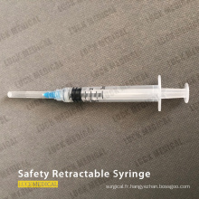 Sécurité jetable seringue rétractable injection de sécurité